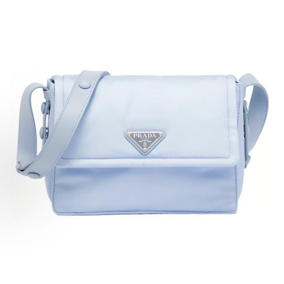 PRADA Re-Nylon brand letter logo messenger bag, single-shoulder bag, crossbody handbag, men\'s blue style